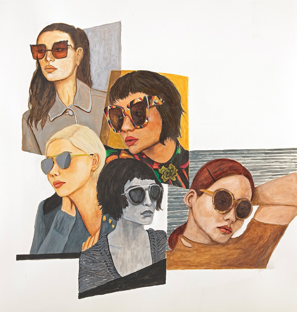 Frauen mit Sonnenbrillen, 2017 von Stevie Taylor