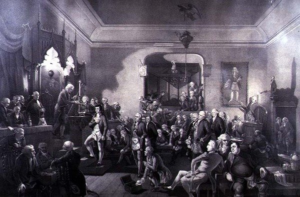 Die Einweihung von Robert Burns (1759-96) als Poet Laureate in der Lodge, Canongate, Edinburgh von Stewart Watson