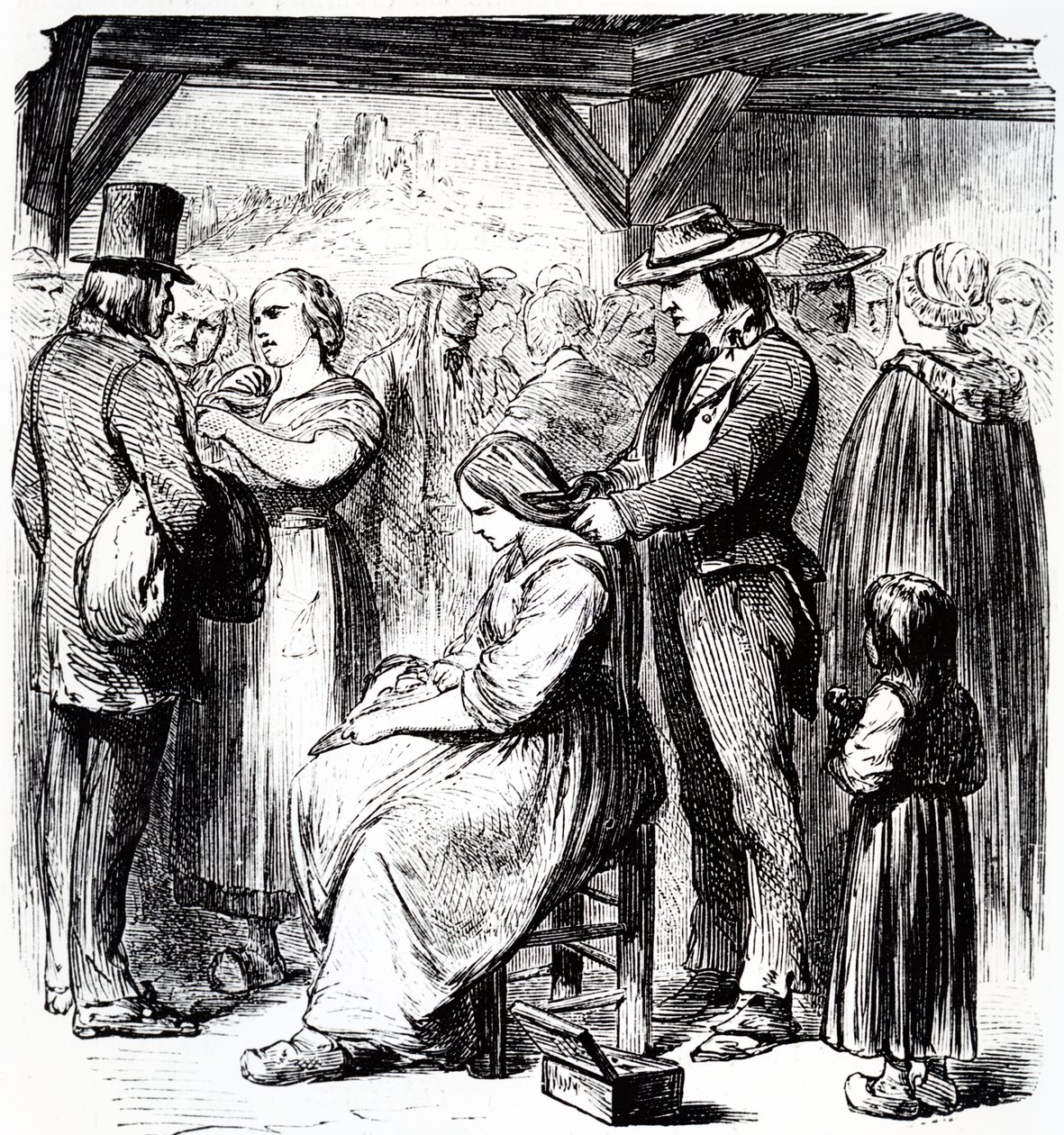 Jahrmarkt für den Verkauf von Haaren im Auvergne-Distrikt, 1862 von Steyert