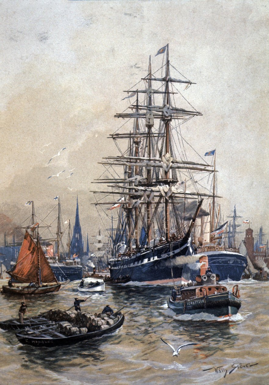 Der Hafen von Hamburg im 19. Jahrhundert von Stoewer Willy (1864 1931)