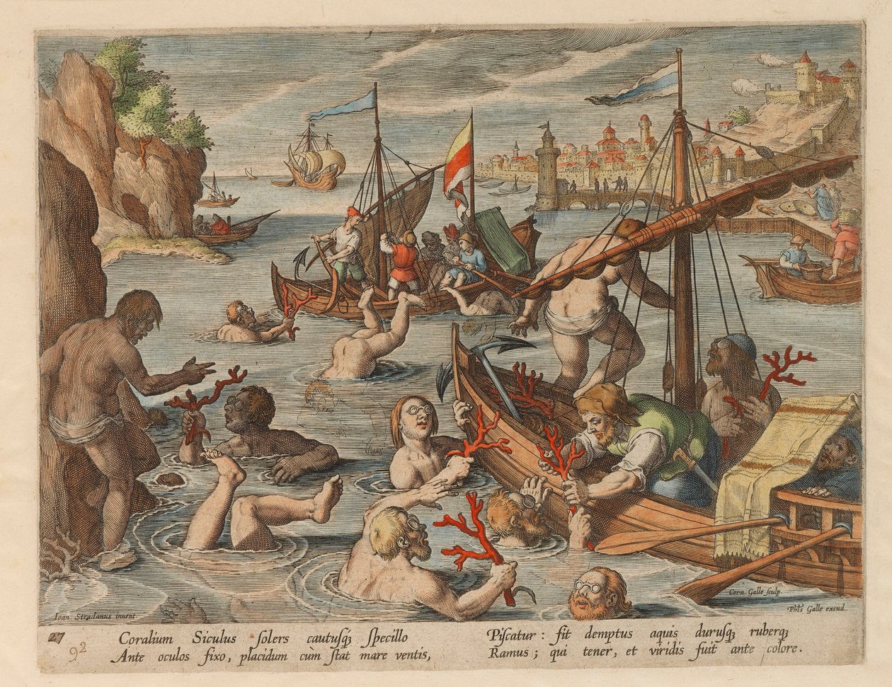 Korallenfischen. Aus der Serie Venationes Ferarum, Avium, Piscium, 1578 von Stradanus