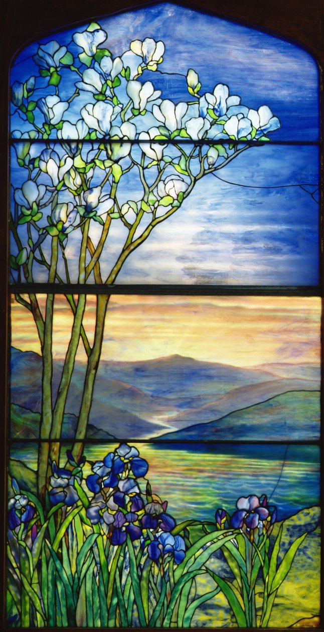 Landschaftsfenster (Buntglas) von Studios Tiffany