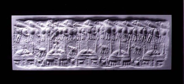 Handzylinder-Siegelabdruck, Uruk (heute Warka, Irak), ca. 3300-3000 v. Chr. von Sumerian Sumerian