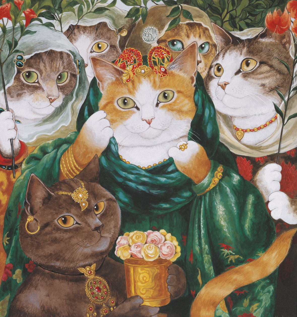 Illustration aus Cats Galore! A Compendium of Cultured Cats (veröff. 2015) von Susan Herbert