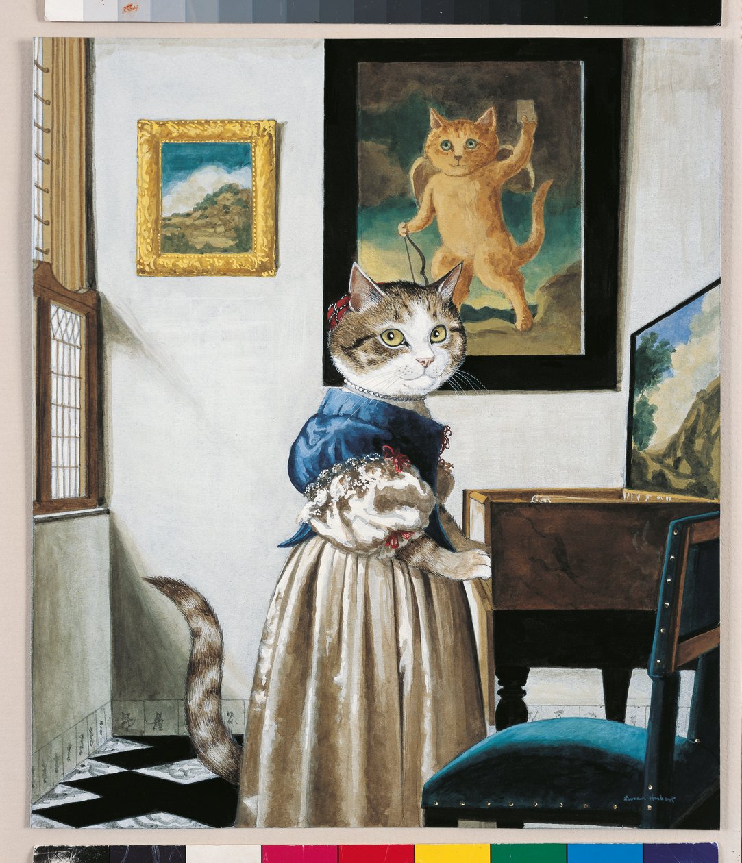Illustration aus Cats Galore! A Compendium of Cultured Cats (veröffentlicht 2015) von Susan Herbert