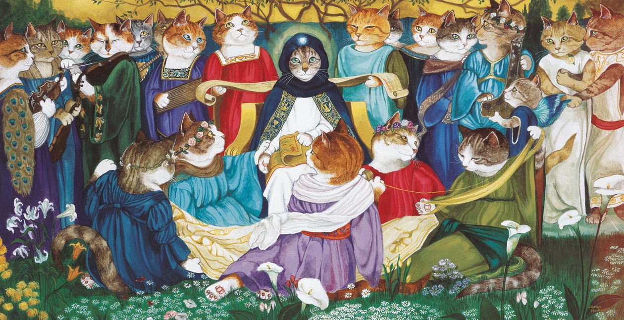 Illustration aus Cats Galore! A Compendium of Cultured Cats (veröffentlicht 2015) von Susan Herbert