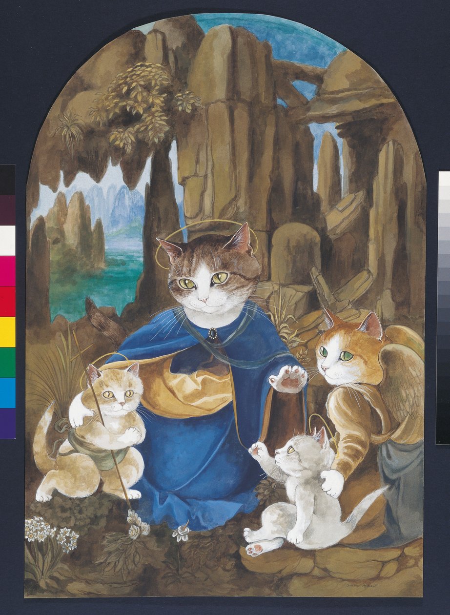 Illustration aus Cats Galore! A Compendium of Cultured Cats (veröffentlicht 2015) von Susan Herbert