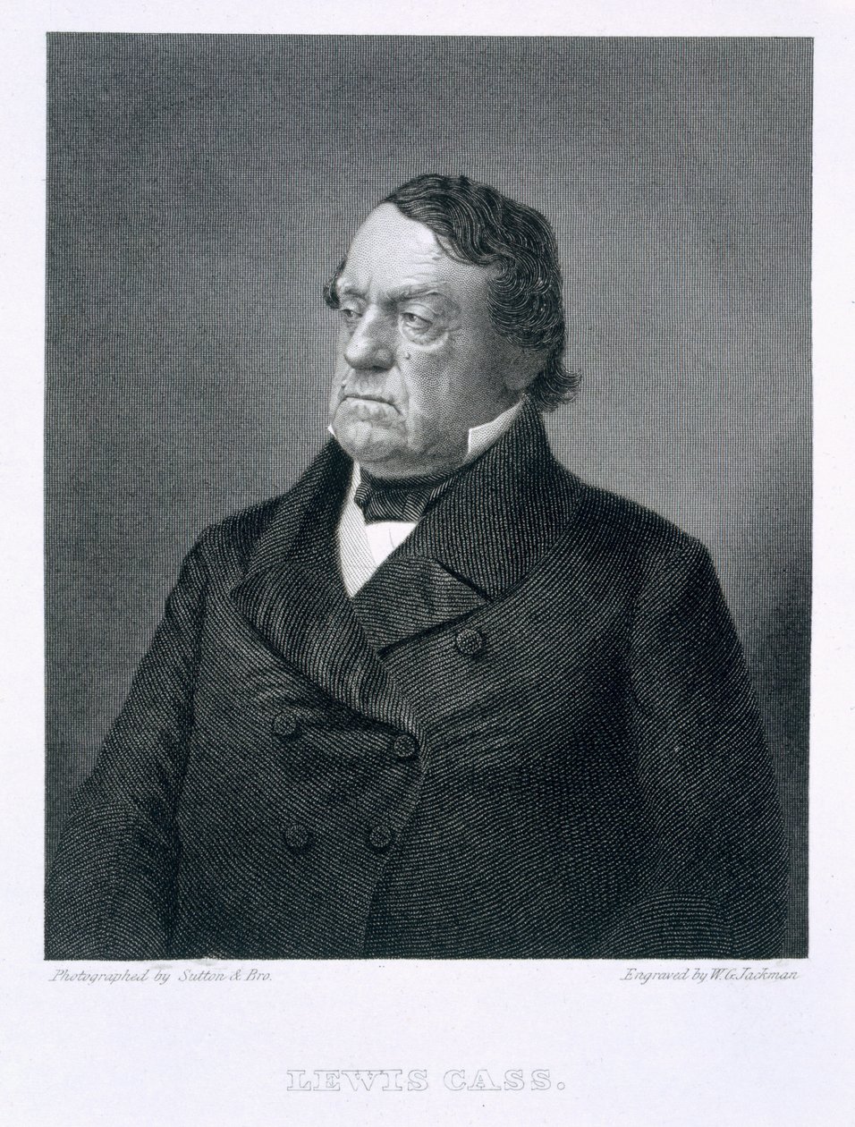 Lewis Cass, graviert von William G. Jackman (ca. 1841-60) nach einem Foto von Sutton and Bro.