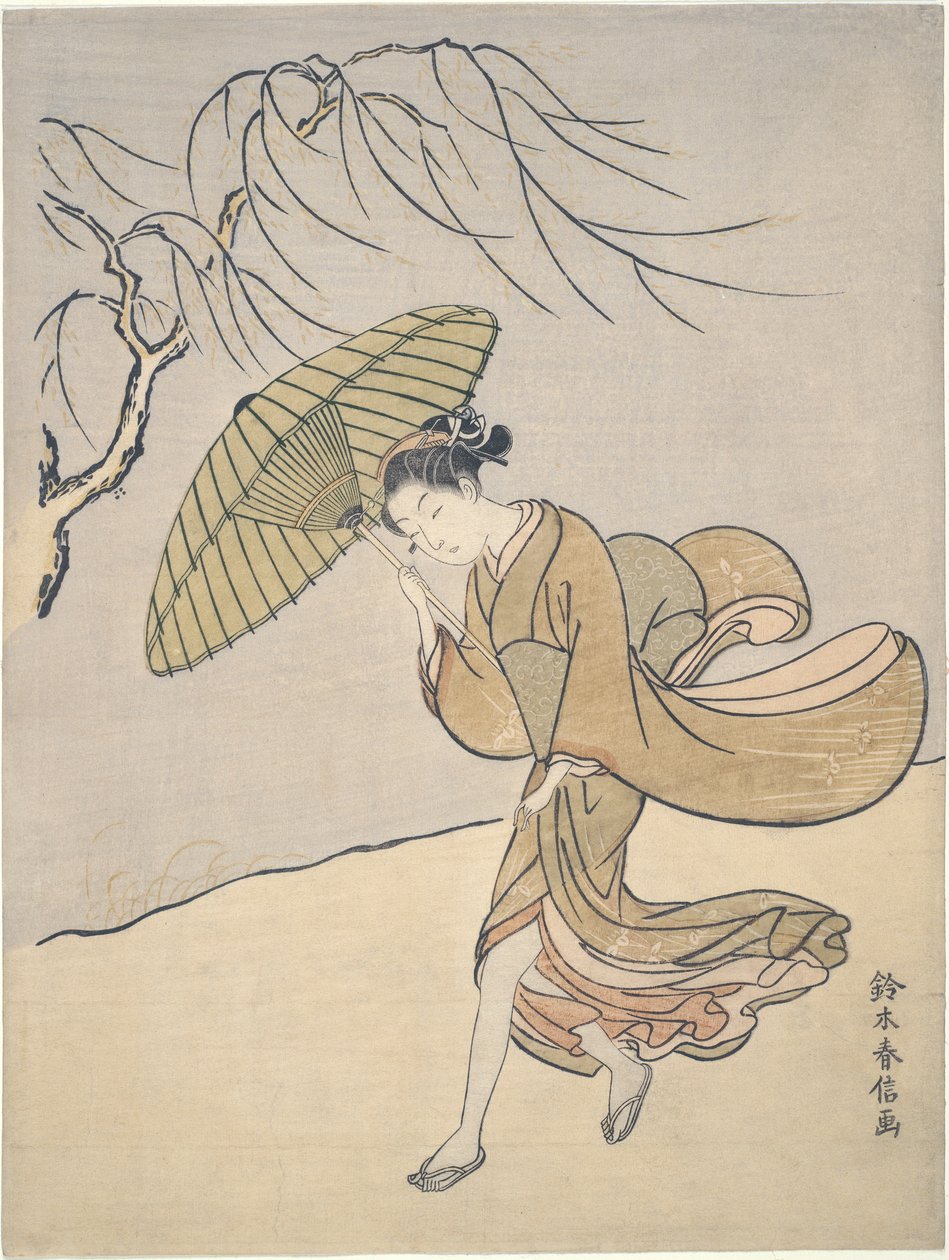 Ein windiger Sommertag von Suzuki Harunobu
