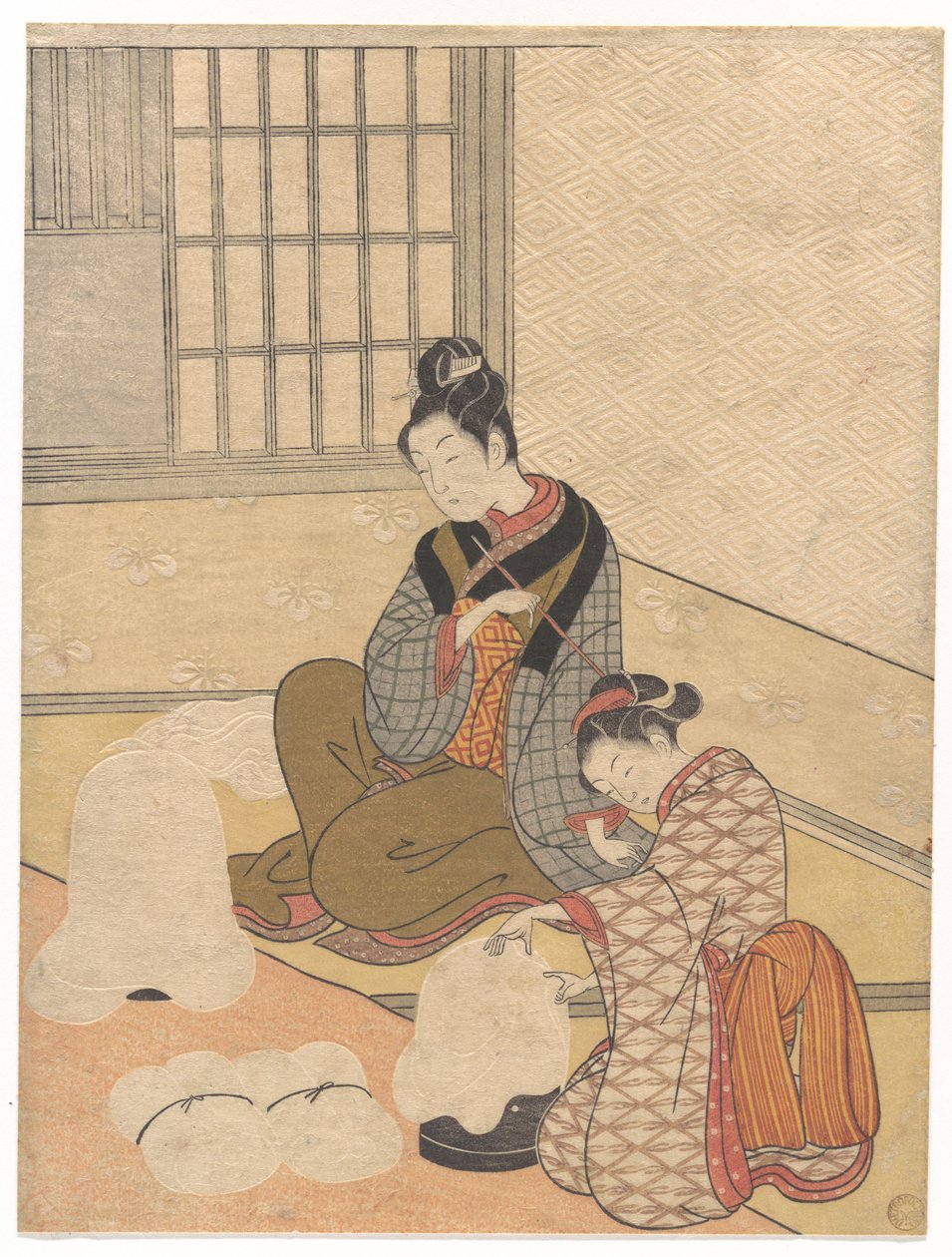 Abendschnee auf dem Nurioke, aus der Serie Acht Salonansichten von Suzuki Harunobu