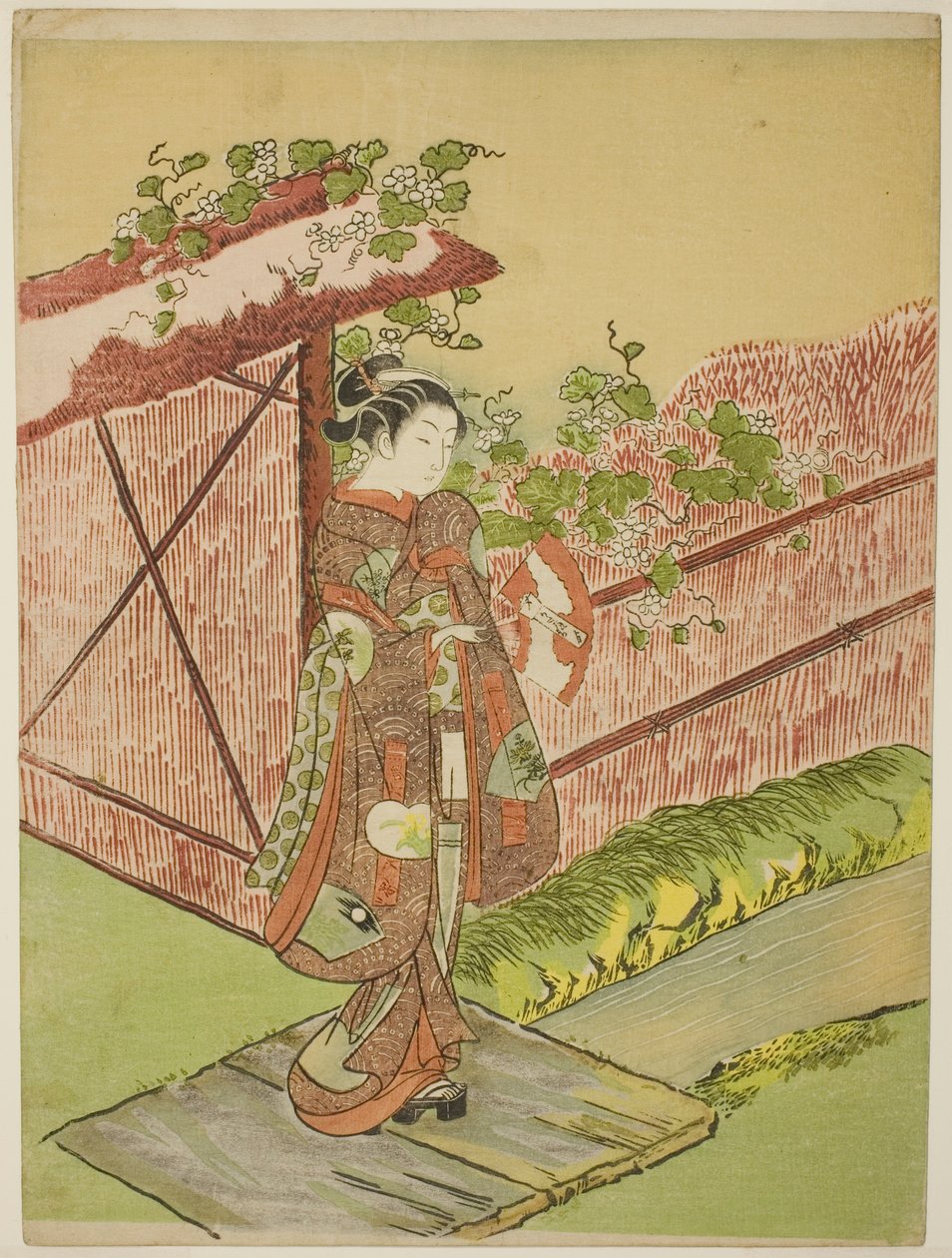 Treffen mit ihrem Liebhaber (Parodie auf das Yugao-Kapitel der "Geschichte von Genji") von Suzuki Harunobu