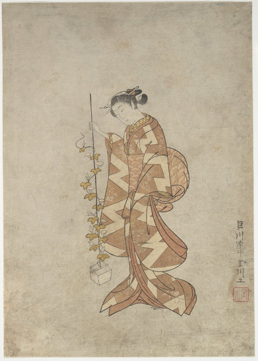 Moderne Darstellung der Dichterin Kaga no Chiyo von Suzuki Harunobu