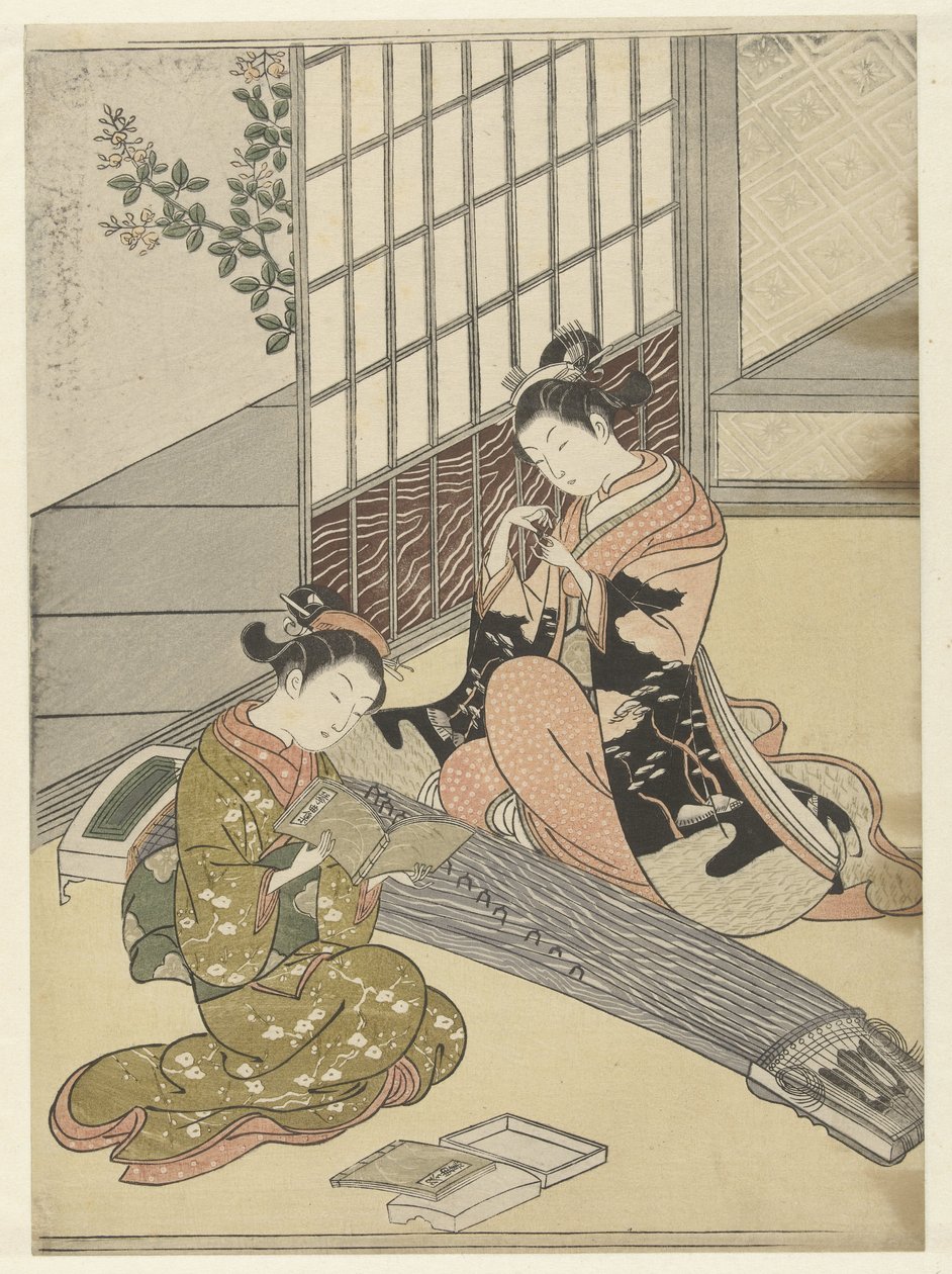 Landende Gänse bei den Koto-Brücken von Suzuki Harunobu