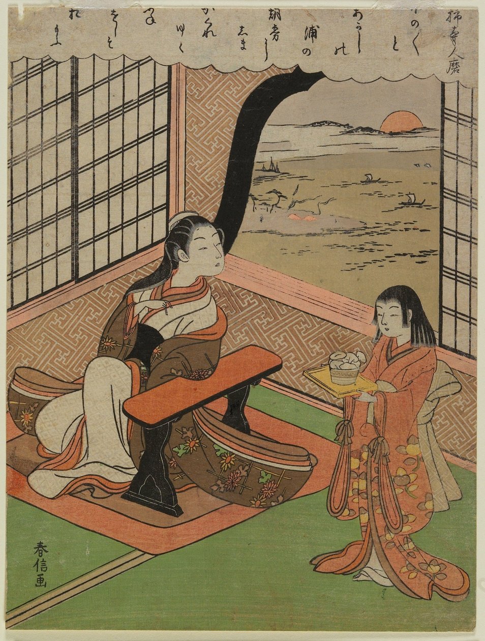 Gedicht von Kakinomoto Hitomaro von Suzuki Harunobu