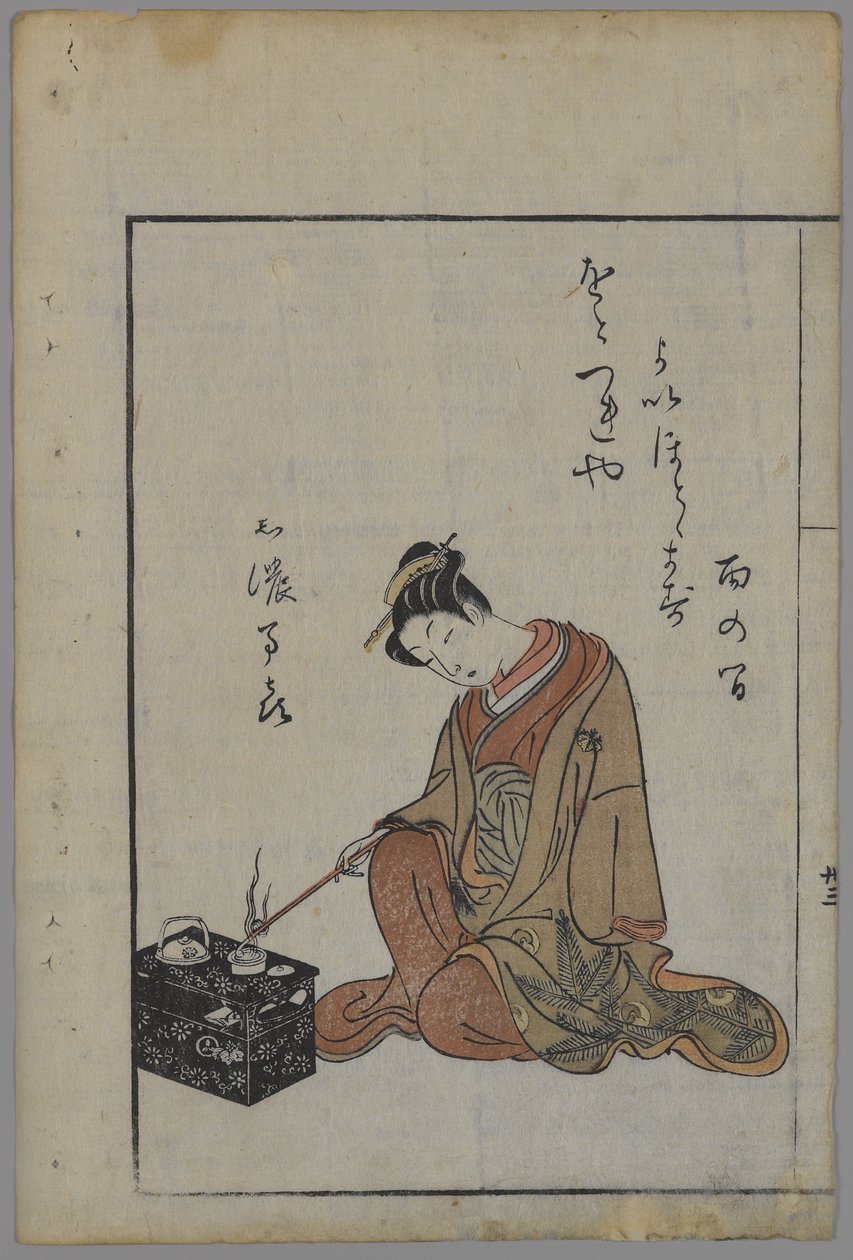 Sitzende Schönheit, Edo-Periode von Suzuki Harunobu