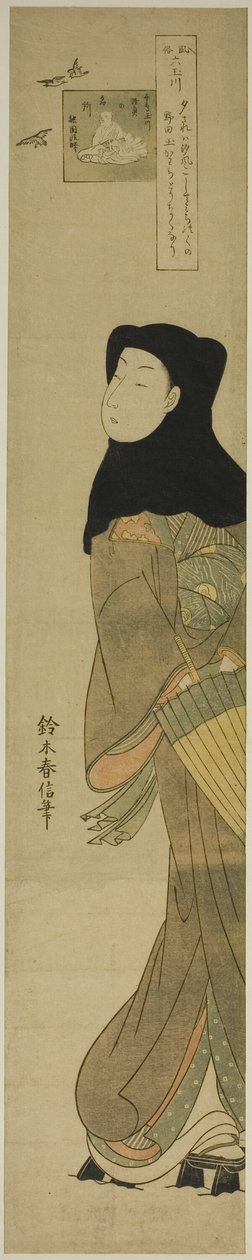 Der Juwelenfluss der Regenpfeifer (Chidori no Tamagawa), aus der Serie "Sechs Juwelenflüsse in Volksbräuchen (Fuzoku Mu Tamagawa)" von Suzuki Harunobu