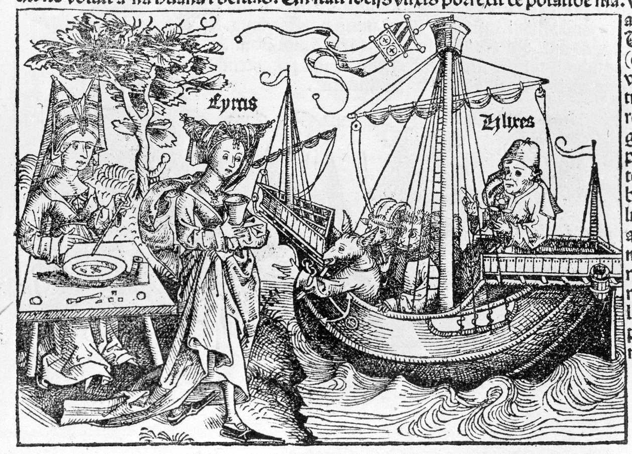 Odysseus und seine Gefährten in Schweine verwandelt von der Zauberin Circe von Swiss School