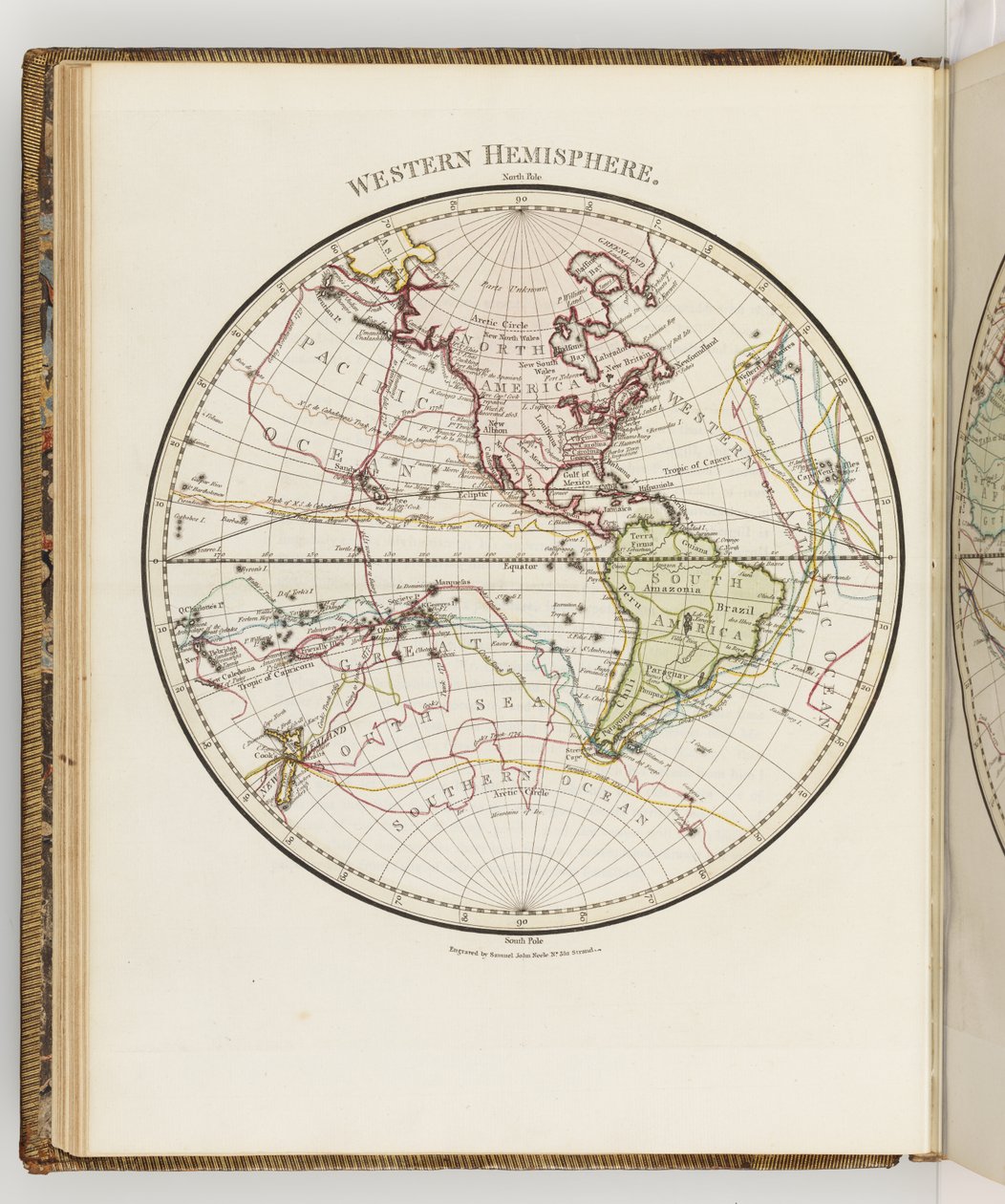 Karte der westlichen Hemisphäre, Illustration aus 