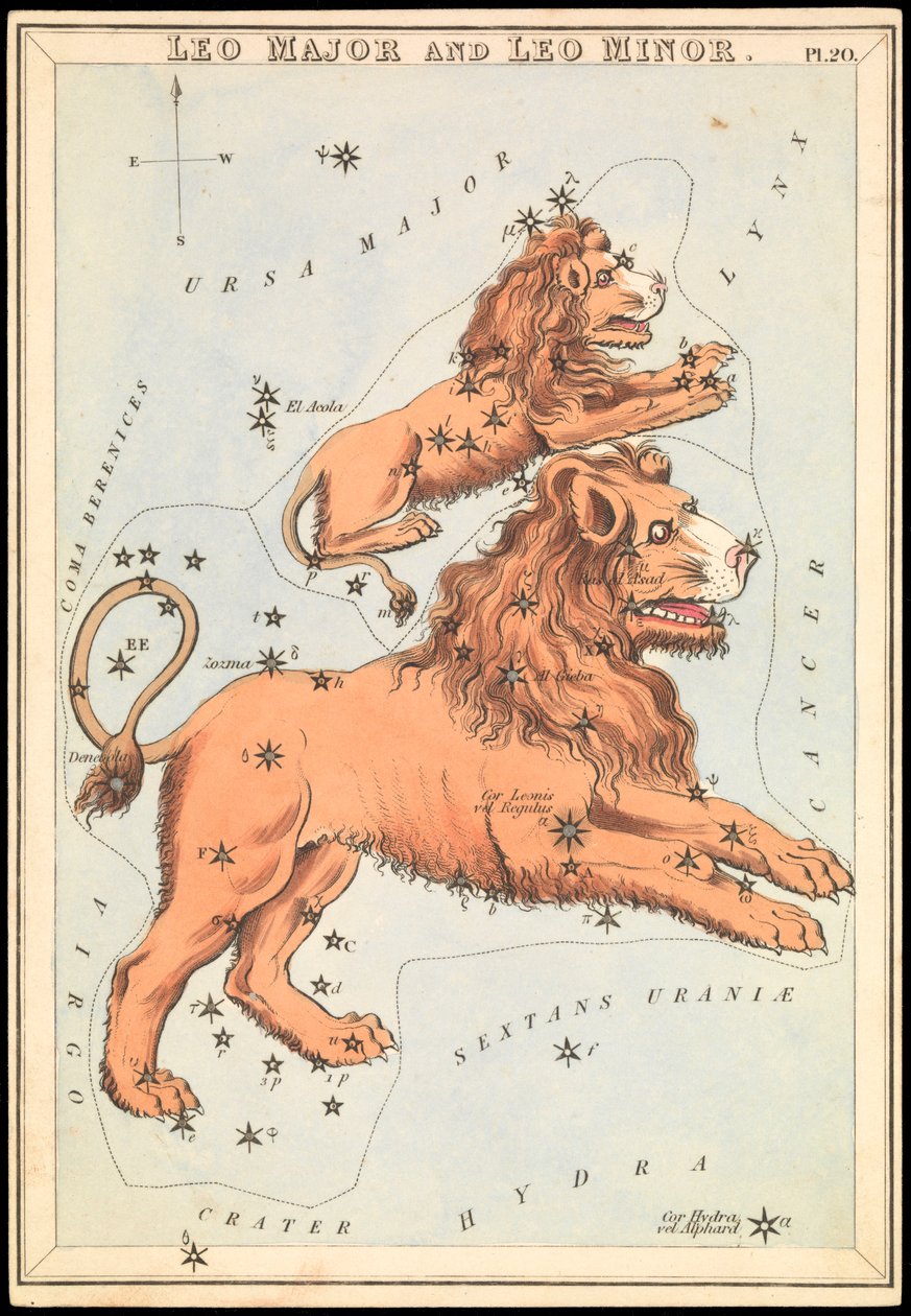 Leo Major und Leo Minor, ca. 1825 von Sydney Hall