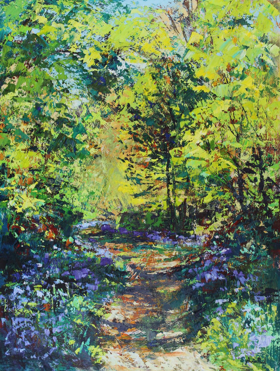 Frühlingssonne im Wald, 2021 von Sylvia Paul