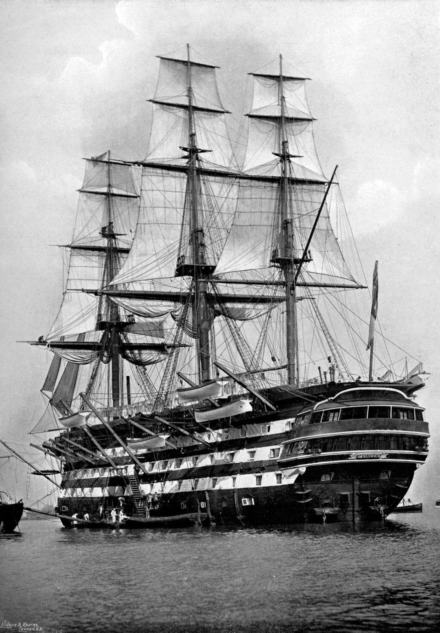 Das Schulschiff HMS St Vincent in Portsmouth, Hampshire, 1896 von Symonds and Co