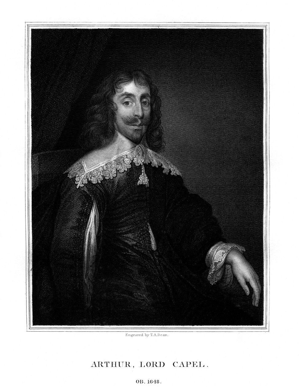 Arthur Capel, 1. Baron Capel, englischer Royalist, 1825 von T. A. Dean