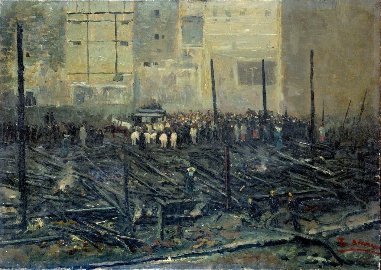 Der Brand des Bazar de la Charité nach dem Feuer vom 4. Mai 1897 von T. Bianco
