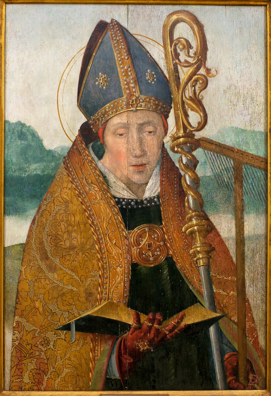 Heiliger Blasius - Gemälde aus der Werkstatt von Bruder Carlos (flämischer Maler, tätig zwischen 1517 und 1544) von Taborda Vlame Frey (worshop of) Carlos