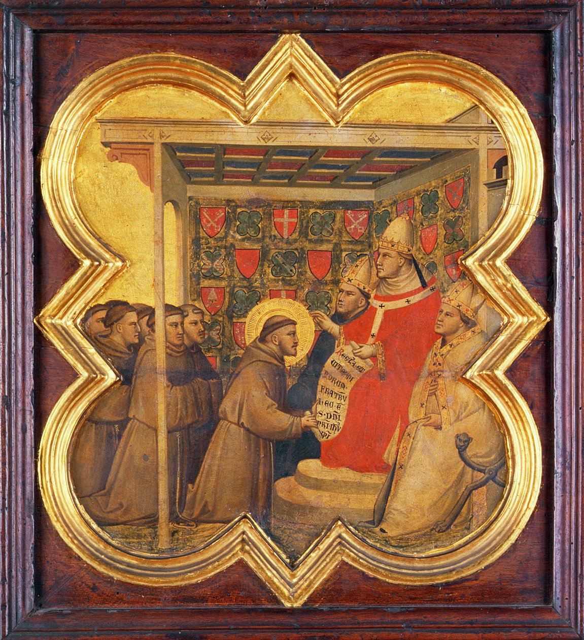 Der heilige Franziskus präsentiert seine Regel dem Papst von Taddeo Gaddi