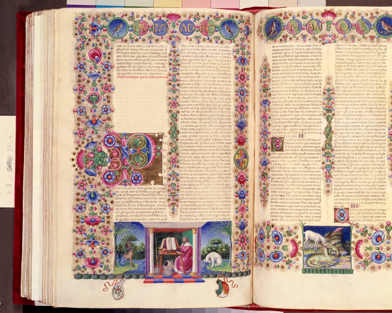 Brief des Paulus an die Römer, Doppelfolio-Illustration aus 