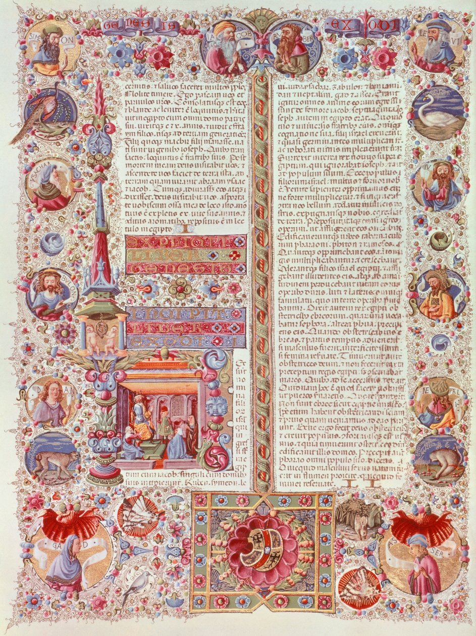 Illuminierte Seite von Taddeo Crivelli aus der Bibel von Borso d