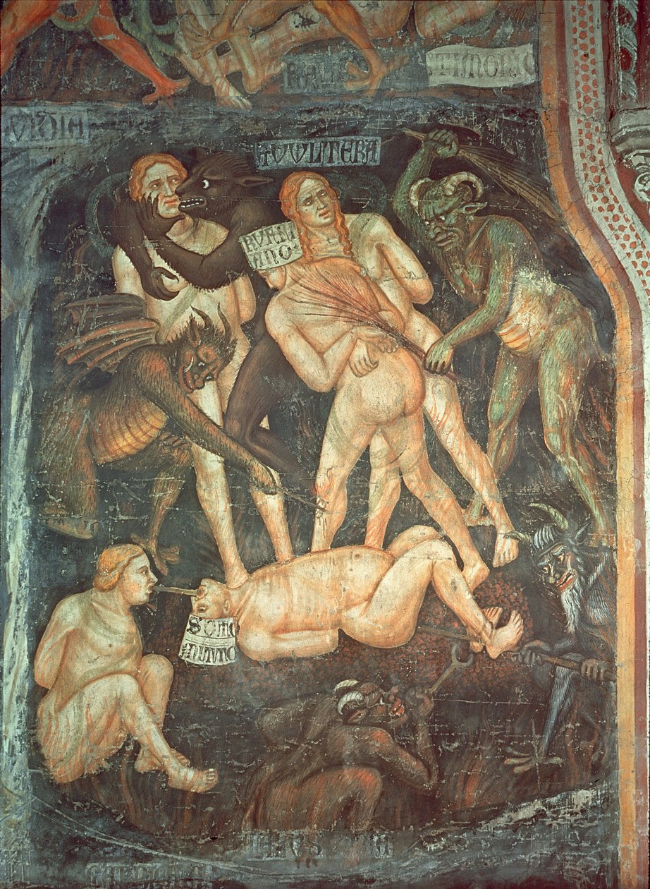 Das Jüngste Gericht (Detail der Ehebrecher) von Taddeo di Bartolo