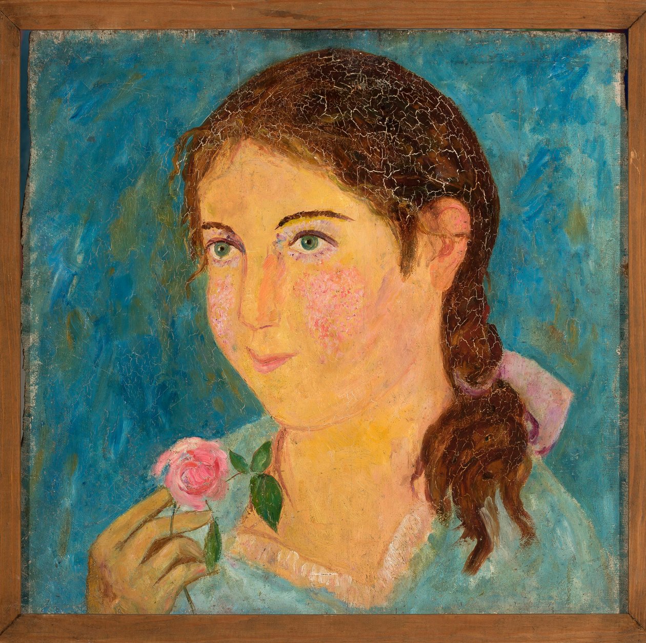 Mädchen mit Rose in der Hand von Tadeusz Makowski