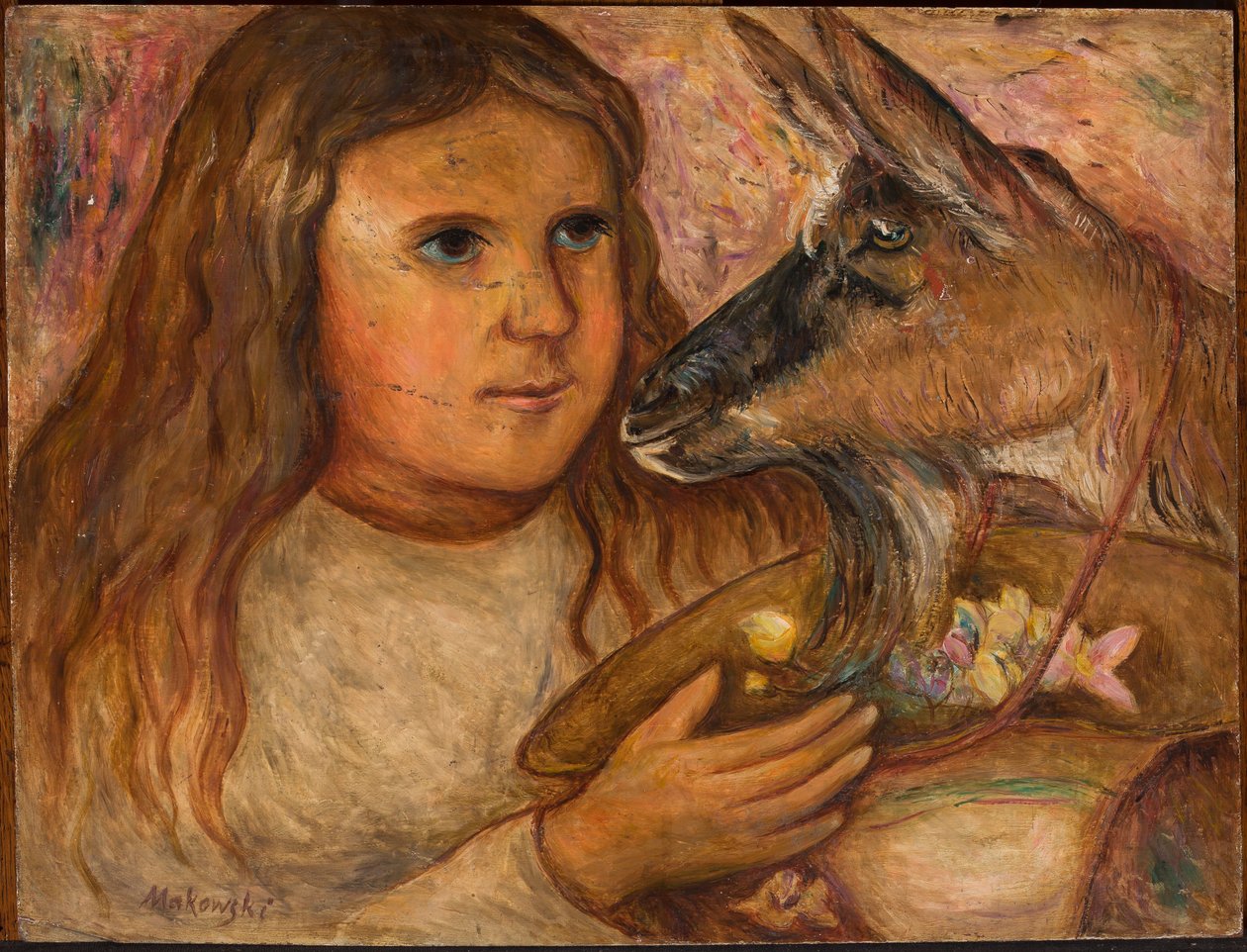 Mädchen mit Ziege von Tadeusz Makowski