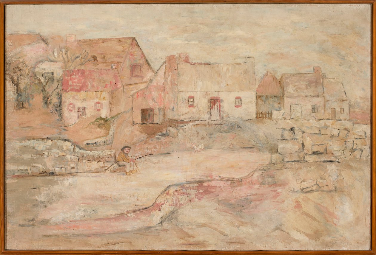 Bretonische Landschaft mit sitzendem Mann von Tadeusz Makowski