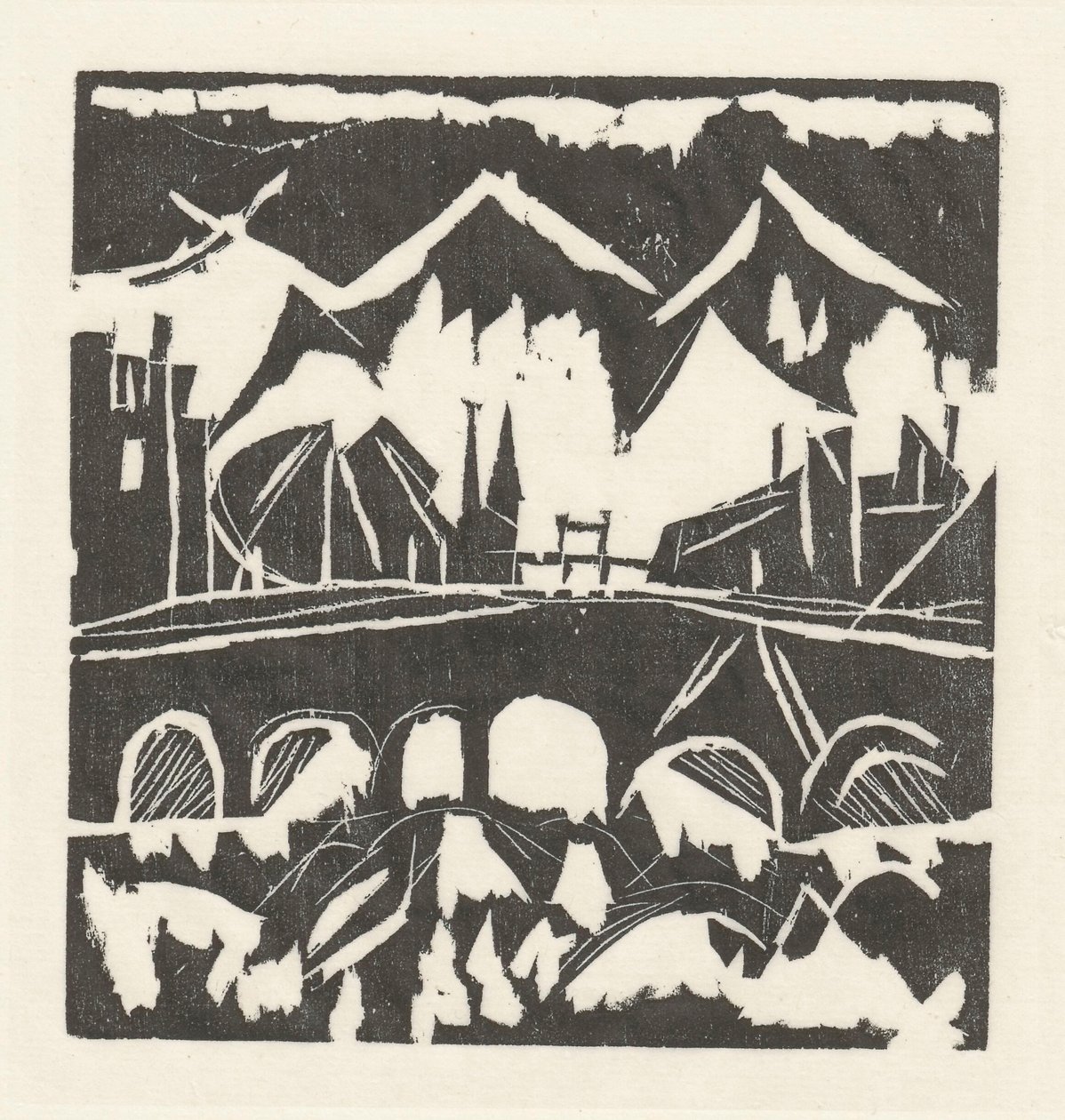 Landschaft mit Brücke von Tadeusz Makowski