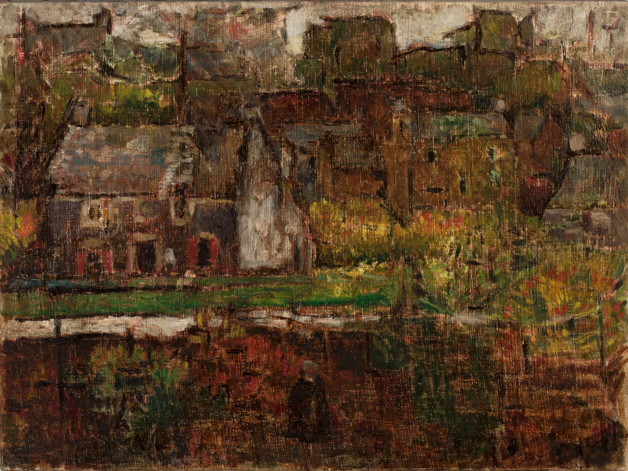 Ansicht einer Stadt am Wasser von Tadeusz Makowski