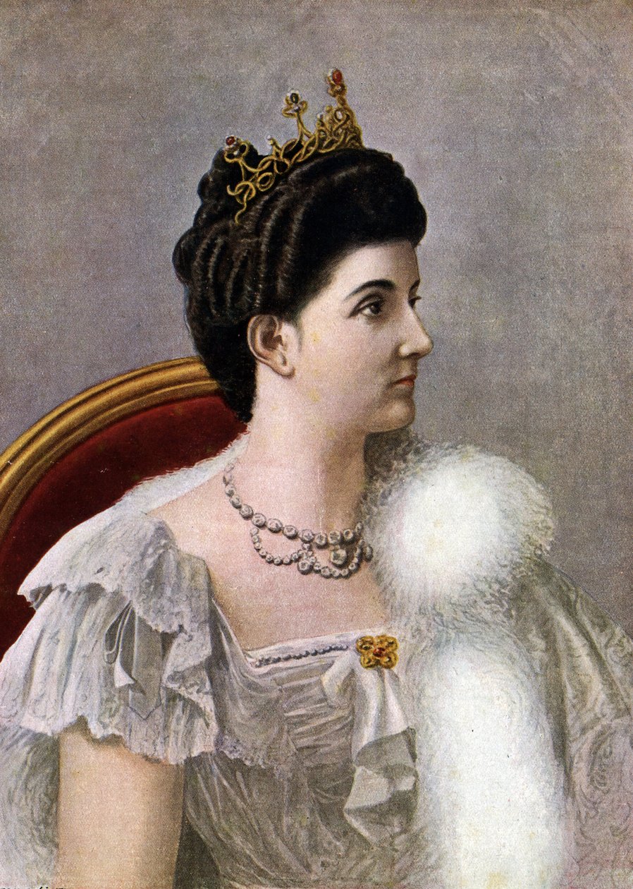 Porträt der Königin von Italien Helene (Elena) von Montenegro (1873-1952) Illustration von Tancredi Scarpelli (1866-1937) aus „Storia d