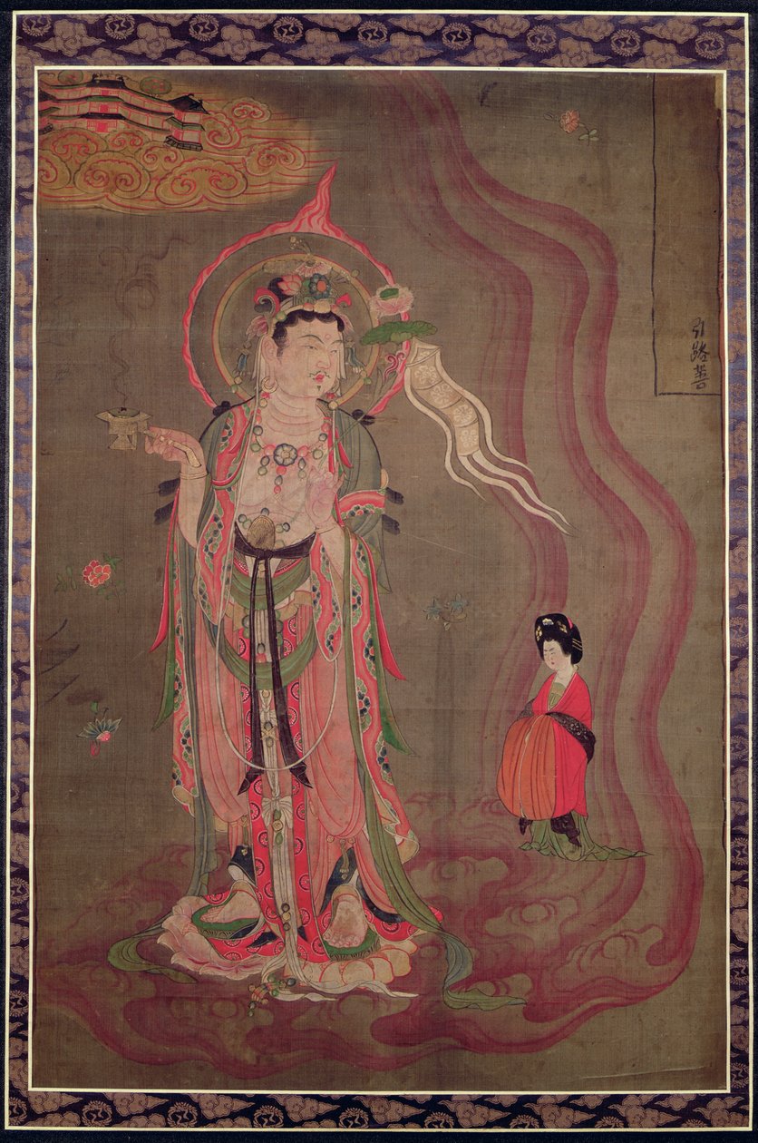 Ein Bodhisattva führt eine Dame ins Reine Land, ca. 851-900 von Tang Dynasty Chinese School