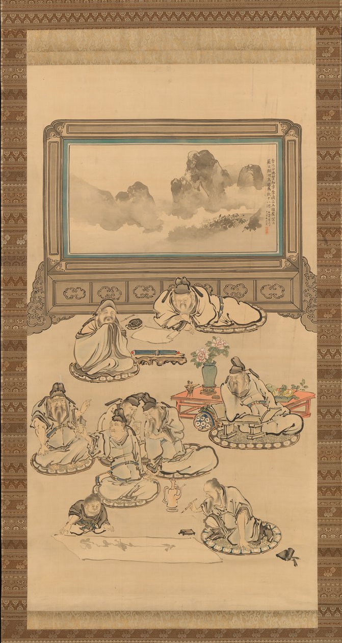 Die Acht Unsterblichen des Weinkelchs, 1828 von Tani Buncho