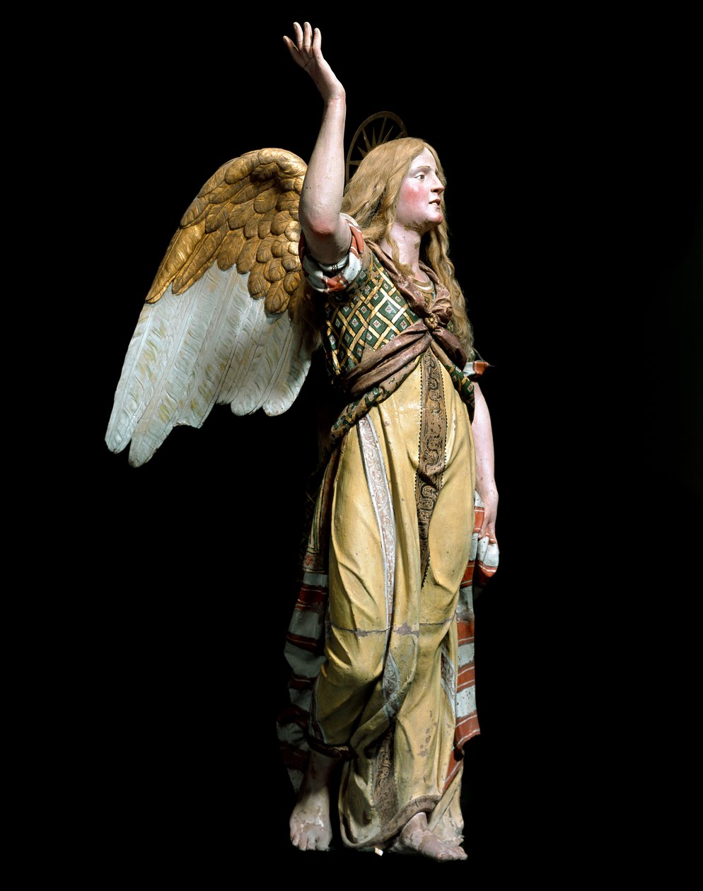 Engel kündigt Joseph die Geburt Jesu an. Skulptur von Tanzio da Varallo (Antonio d