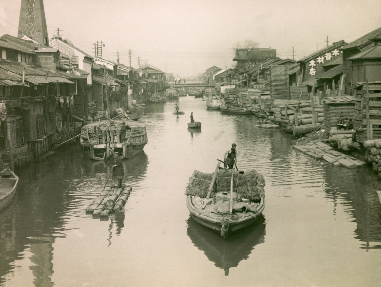 Der Dotonbori-Kanal in Osaka, um 1900 - 1915 von Teijiro Takagi