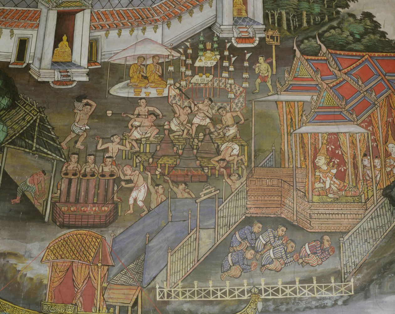Detail der Stadt Phitsanulok, Wat Bowonniwet Vihara, Bangkok von Thai School