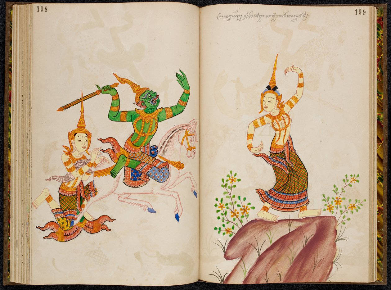 Szene aus der thailändischen Version des Vidhura-pandita Jataka von Thai School