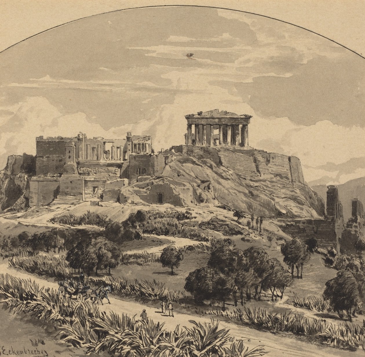 Die Akropolis von Westen von Themistocles Eckenbrecher