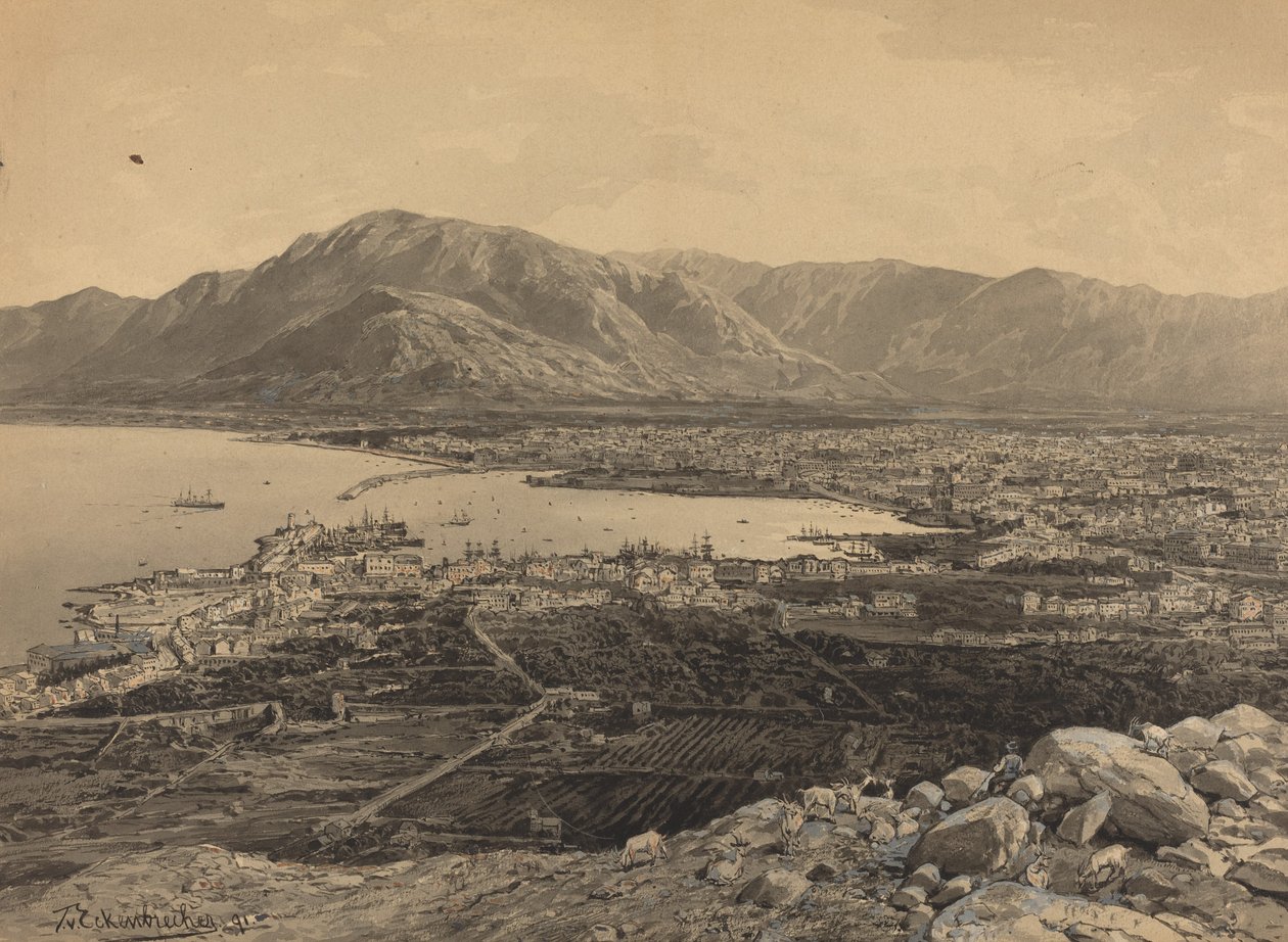 Der Hafen von Piräus, 1891 von Themistocles von Eckenbrecher