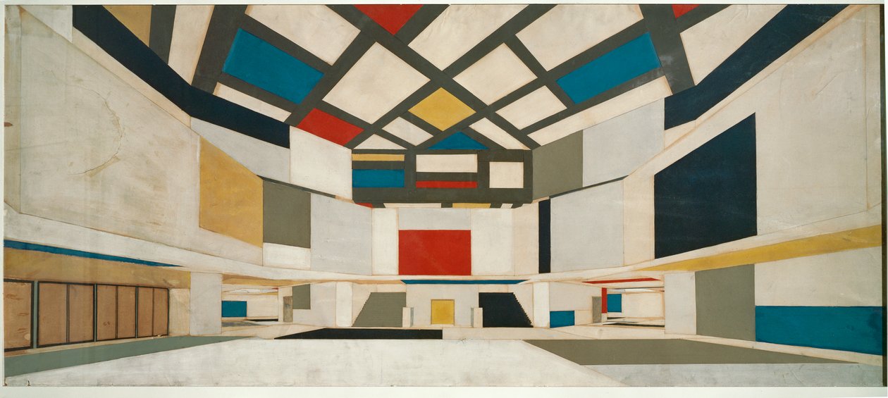 Farbentwurf für die zentrale Halle einer Universität von Theo van Doesburg