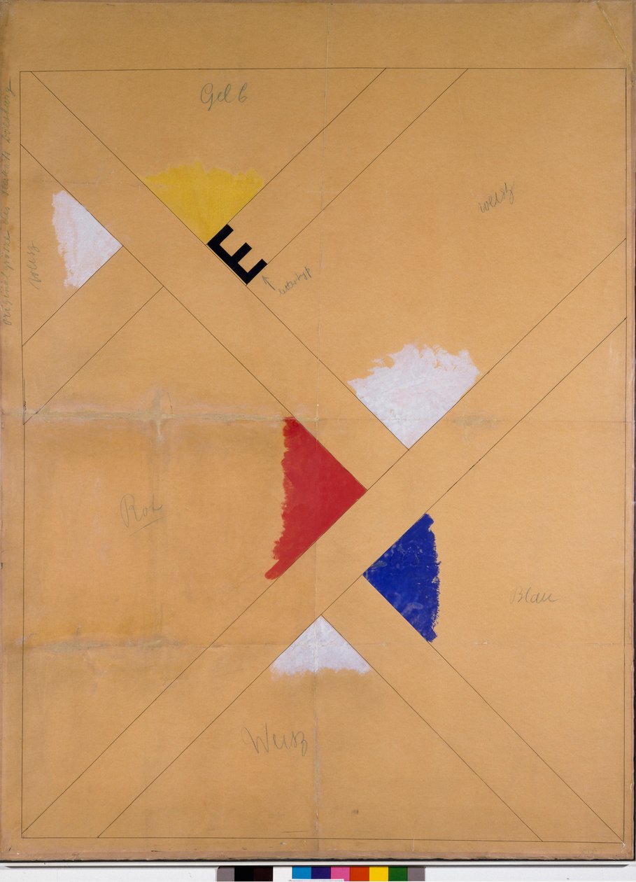 Unvollendetes Plakat für die Van Doesburg Ausstellung (Mischtechnik) von Theo van Doesburg