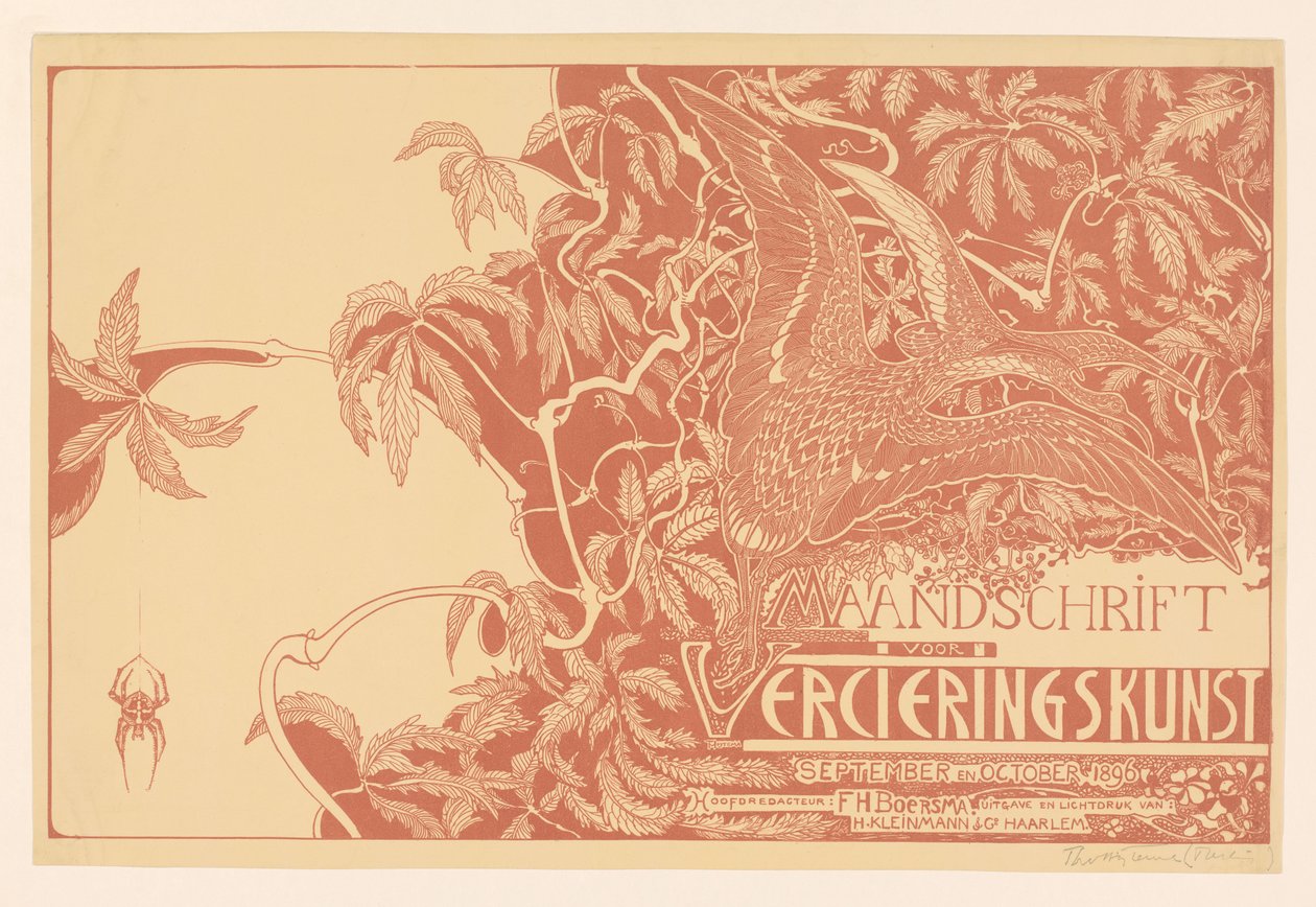 Zeitschriftenumschlag mit zwei Brachvögeln von Theo van Hoytema (signed by artist)