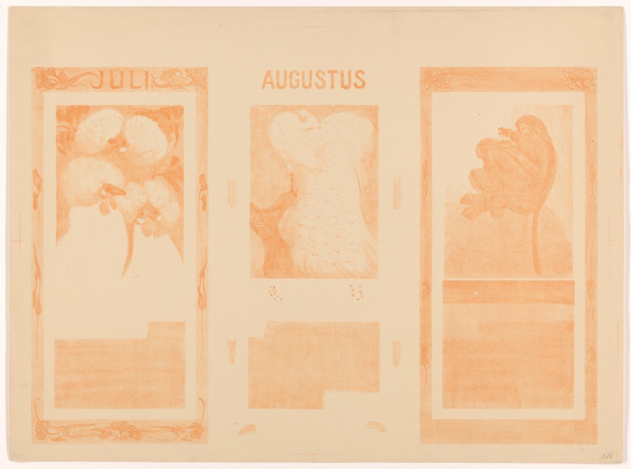 Kalender für Juli, August und November 1910 von Theo van Hoytema